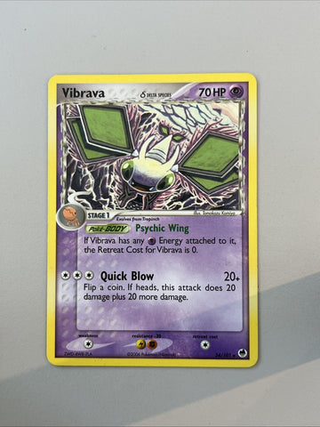Pokemon Card Vibrava EX Delta Species Rare 24/101 Light Play Condition