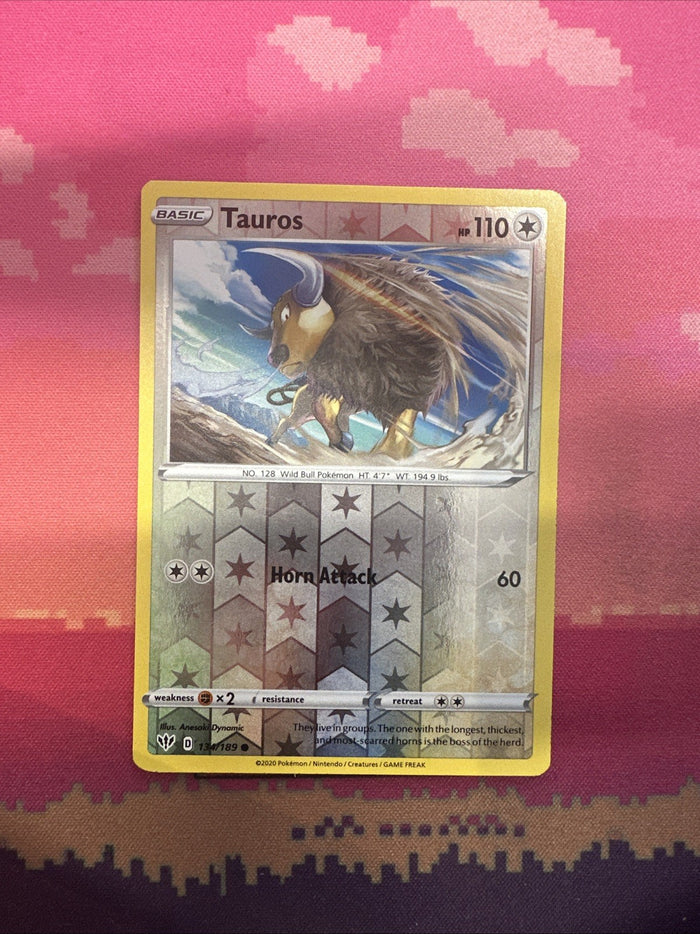 Pokemon Card Tauros Darkness Ablaze Reverse Holo 134/189 Near Mint