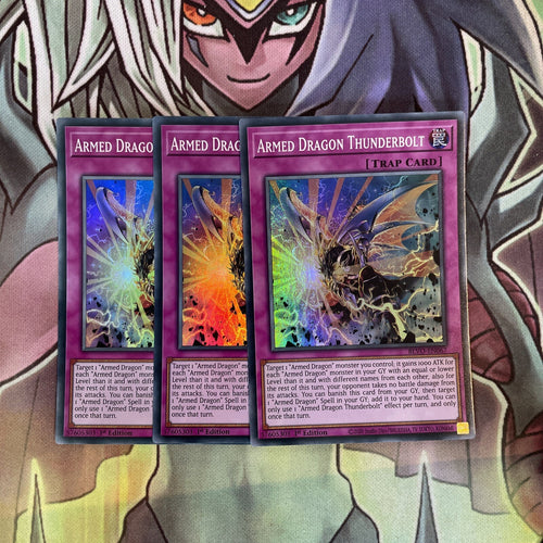 BLVO-EN067 x3 Armed Dragon Thunderbolt Super Rare Excellent Condition Yugioh