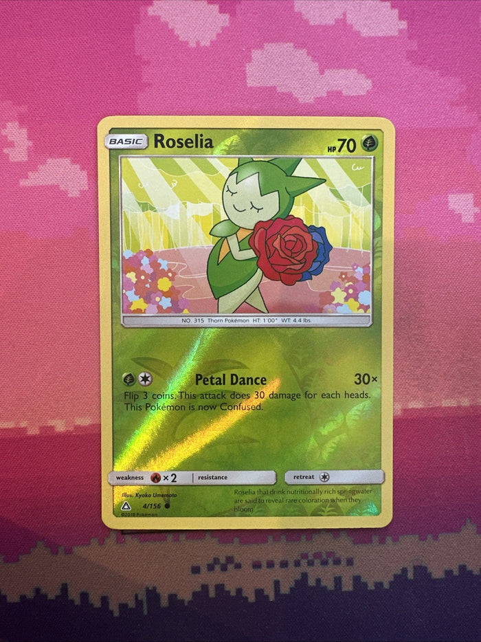 Pokemon Card Roselia Ultra Prism Reverse Holo 4/156 Near Mint