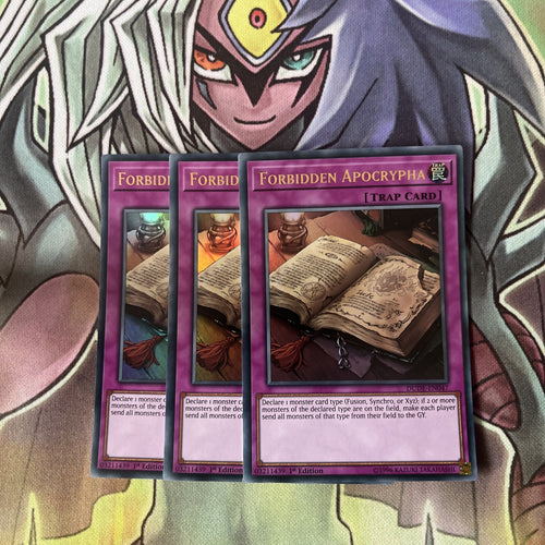 DUDE-EN047 x3 Forbidden Apocrypha Ultra Rare Excellent Condition Yugioh