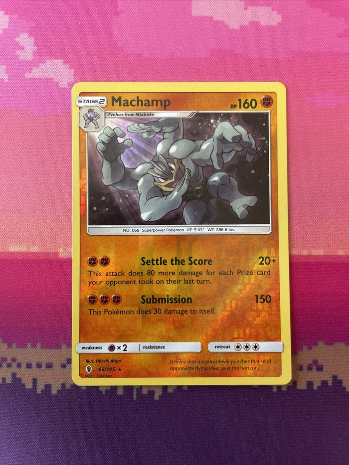 Pokemon Card Machamp Guardians Rising Reverse Holo Rare 65/145 Near Mint