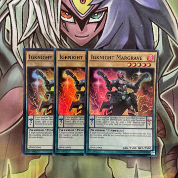 AP08-EN004 x3 Igknight Margrave Super Rare Excellent Condition Yugioh