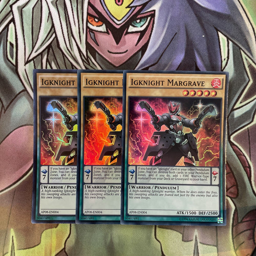 AP08-EN004 x3 Igknight Margrave Super Rare Excellent Condition Yugioh