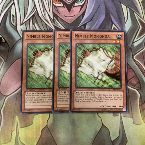 LCYW-EN235 x3 Nimble Momonga Common Excellent Condition Yugioh