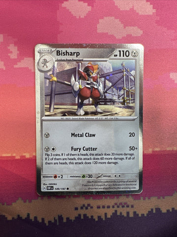 Pokemon Card Bisharp Obsidian Flames Cosmo Holo 149/197 NM