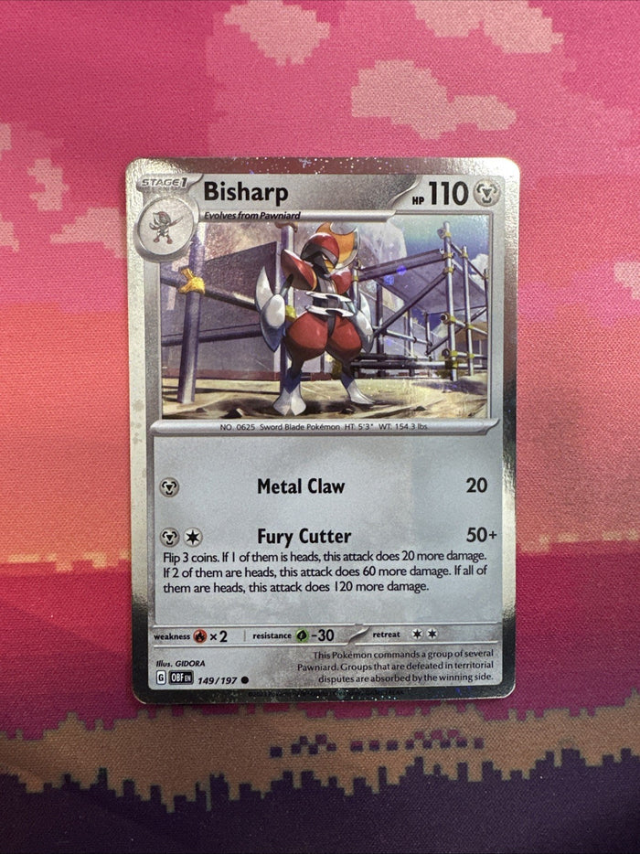 Pokemon Card Bisharp Obsidian Flames Cosmo Holo 149/197 NM