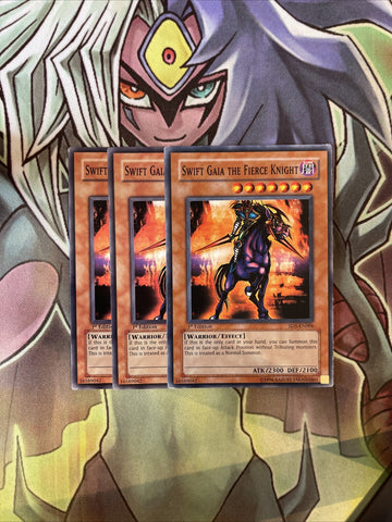 SD5-EN006 x3 Swift Gaia the Fierce Knight Common Excellent Condition Yugioh