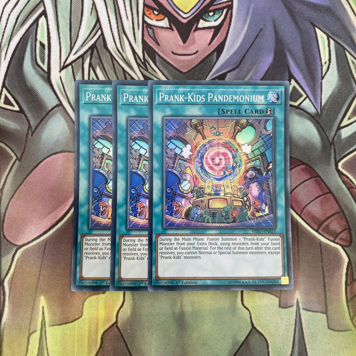 HISU-EN025 x3 Prank-Kids Pandemonium Super Rare Excellent Condition Yugioh