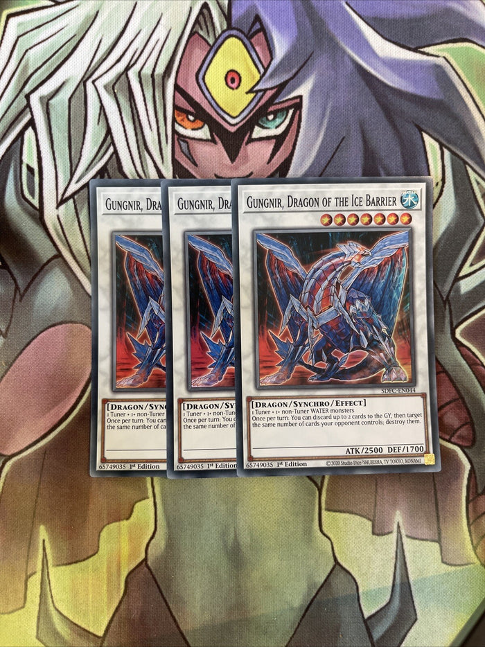 SDFC-EN044 x3 Gungnir, Dragon of the Ice Barrier Super Excellent Cond Yugioh