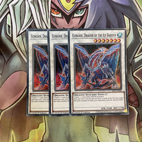 SDFC-EN044 x3 Gungnir, Dragon of the Ice Barrier Super Excellent Cond Yugioh