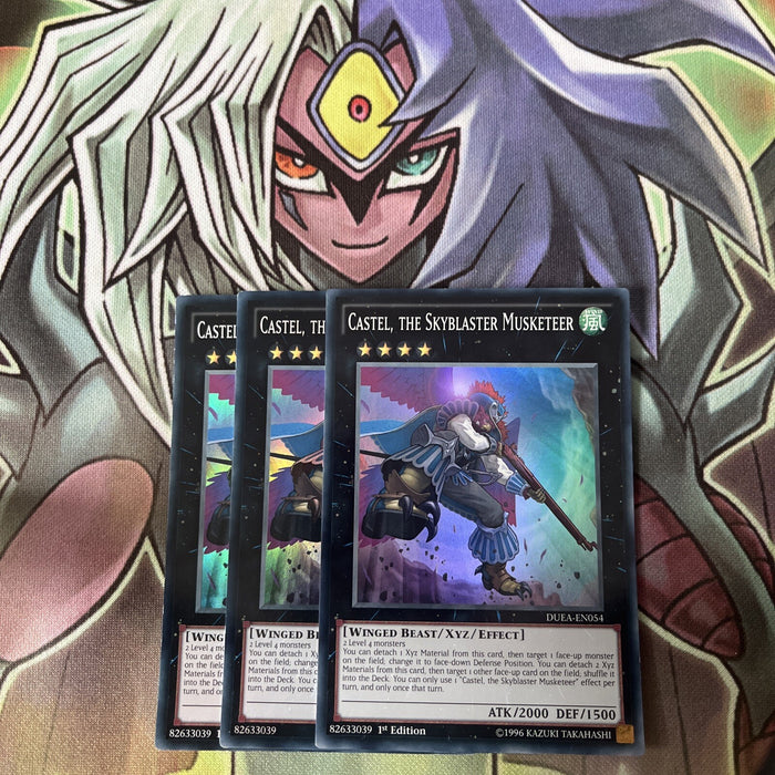 DUEA-EN054 x3 Castel, the Skyblaster Musketeer Super Excellent Condition Yugioh