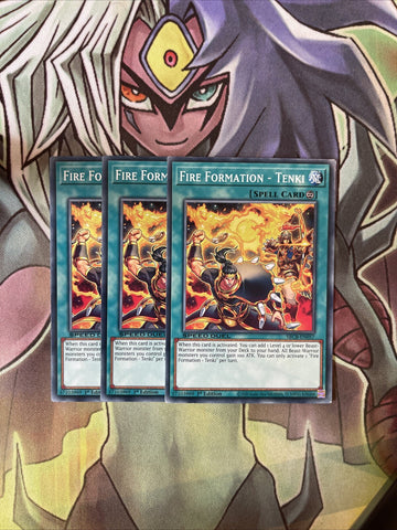 SBCB-EN057 x3 Fire Formation - Tenki Common Excellent Condition Yugioh