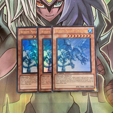 LCGX-EN205 x3 White Night Dragon Ultra Rare Excellent Condition Yugioh