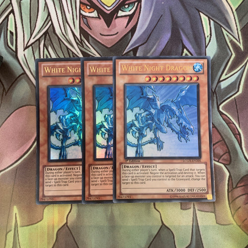 LCGX-EN205 x3 White Night Dragon Ultra Rare Excellent Condition Yugioh
