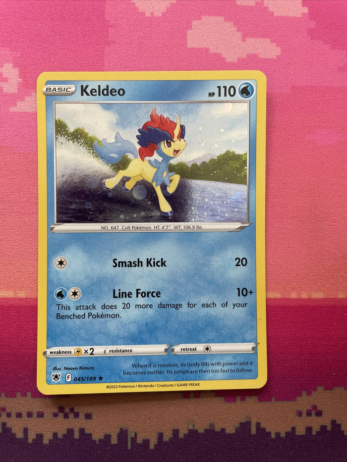 Pokemon Card Keldeo Astral Radiance Cosmo Holo Rare 045/189 Near Mint