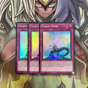 DRL2-EN007 x3 Tyrant Wing Super Rare Excellent Condition Yugioh