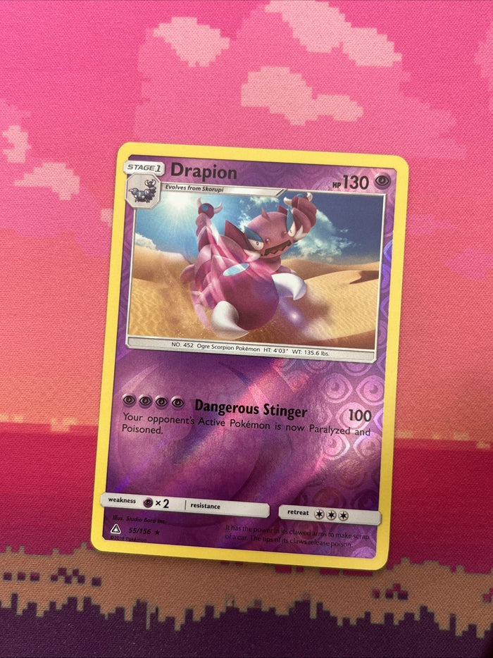 Pokemon Card Drapion Ultra Prism Reverse Holo Rare 55/156 Near Mint