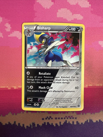 Pokemon Card Bisharp Steam Siege Cosmo Holo Rare 64/114 NM