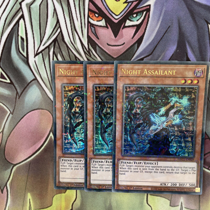 HAC1-EN009 x3 Night Assailantr Dual Terminal Ultra Excellent Condition Yugioh