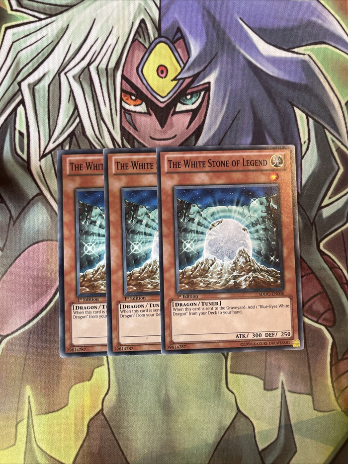 SDDC-EN006 x3 The White Stone of Legend Common Excellent Condition Yugioh