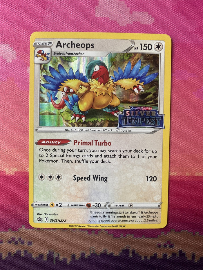 Pokemon Card Archeops SWSH272 Black Star Promo Silver Tempest STAMPED Near Mint