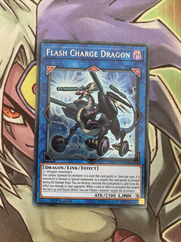 BLRR-EN045 Flash Charge Dragon Secret Rare 1st Edition NM Yugioh Card