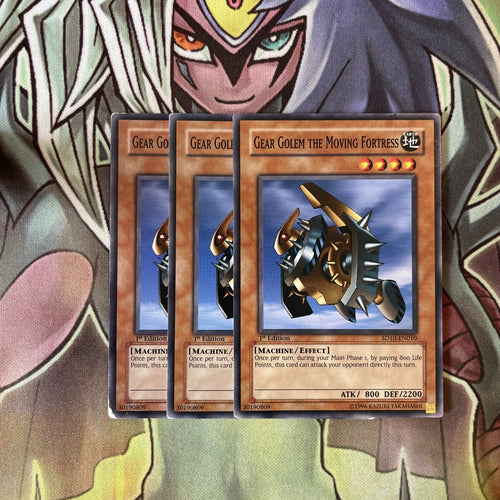 SD10-EN010 x3 Gear Golem the Moving Fortress Common Excellent Condition Yugioh