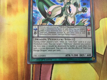 DRL3-EN001 Odd-Eyes Mirage Dragon Secret Rare 1st edition YuGiOh NM/VLP (back)