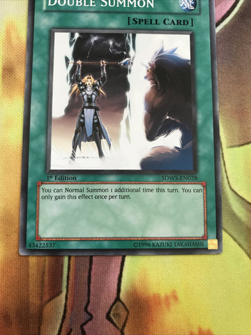 SDWS-EN028 Double Summon - Common - 1st Edition x1 - NM Yugioh (back)