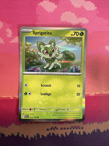 Pokemon Card Sprigatito Scarlet & Violet Holo 013/198 Near Mint