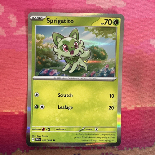 Pokemon Card Sprigatito Scarlet & Violet Holo 013/198 Near Mint