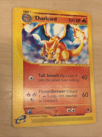 Charizard Expedition Base Set Rare Non-Holo Card 39/165 Pokemon Card HP (back)