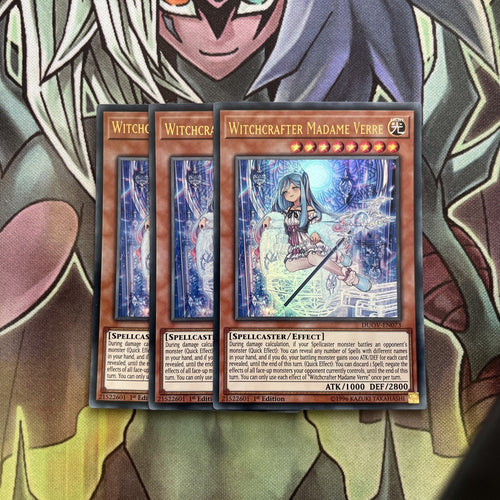 DUOV-EN073 x3 Witchcrafter Madame Verre Ultra Rare Excellent Condition Yugioh
