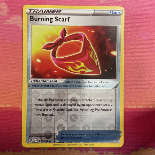 Pokemon Card Burning Scarf Rebel Clash Reverse Holo 155/192 Near Mint