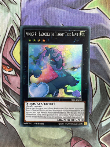 CIBR-EN097 Number 41: Bagooska The Terribly Tired Tapir Near Mint Yugioh Card