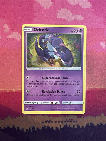 Pokemon Card Oricorio Guardians Rising Rare 56/145 Near Mint