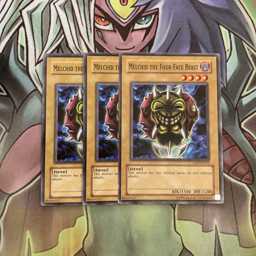 LON-EN012 x3 Melchid the Four-Face Beast Common Excellent Condition Yugioh