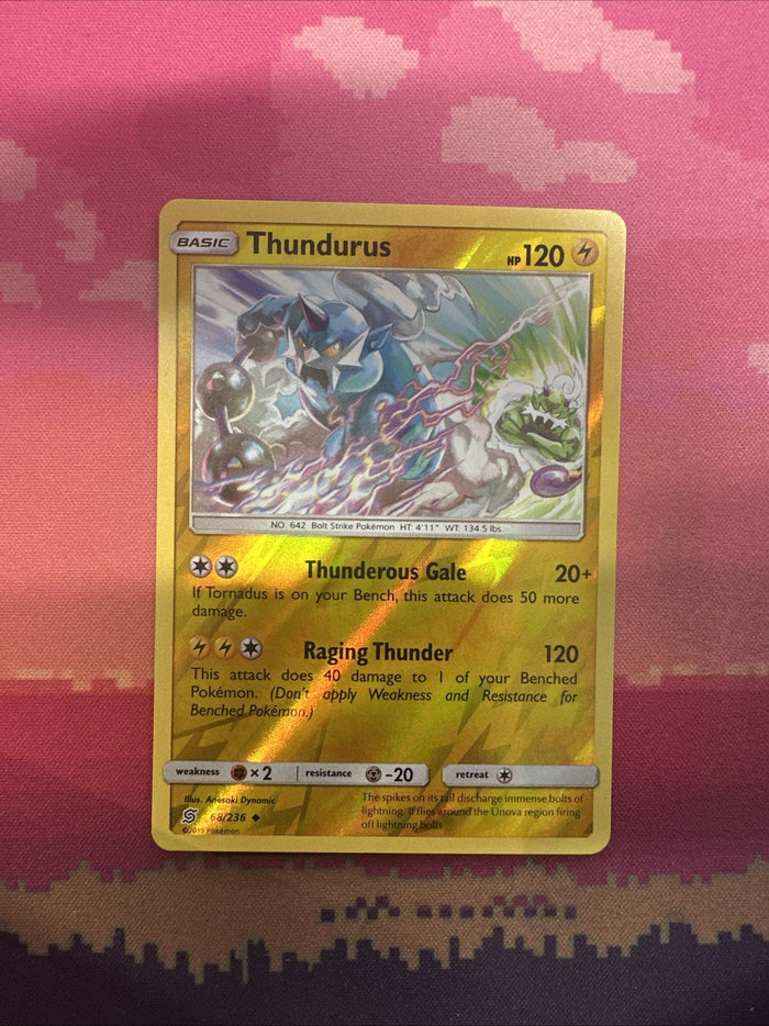 Pokemon Card Thundurus Unified Minds Reverse Holo 68/236 Near Mint