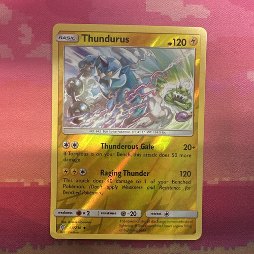 Pokemon Card Thundurus Unified Minds Reverse Holo 68/236 Near Mint