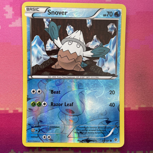 Pokemon Card Snover Plasma Blast Reverse Holo 25/101 Near Mint