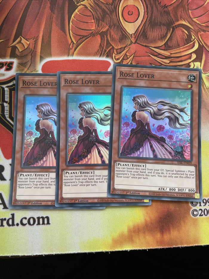 SESL-EN039 ROSE LOVER YUGIOH CARDS X3