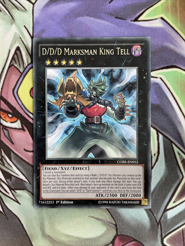 CORE-EN052 D/D/D Marksman King Tell Rare 1st Edition NM Yugioh Card