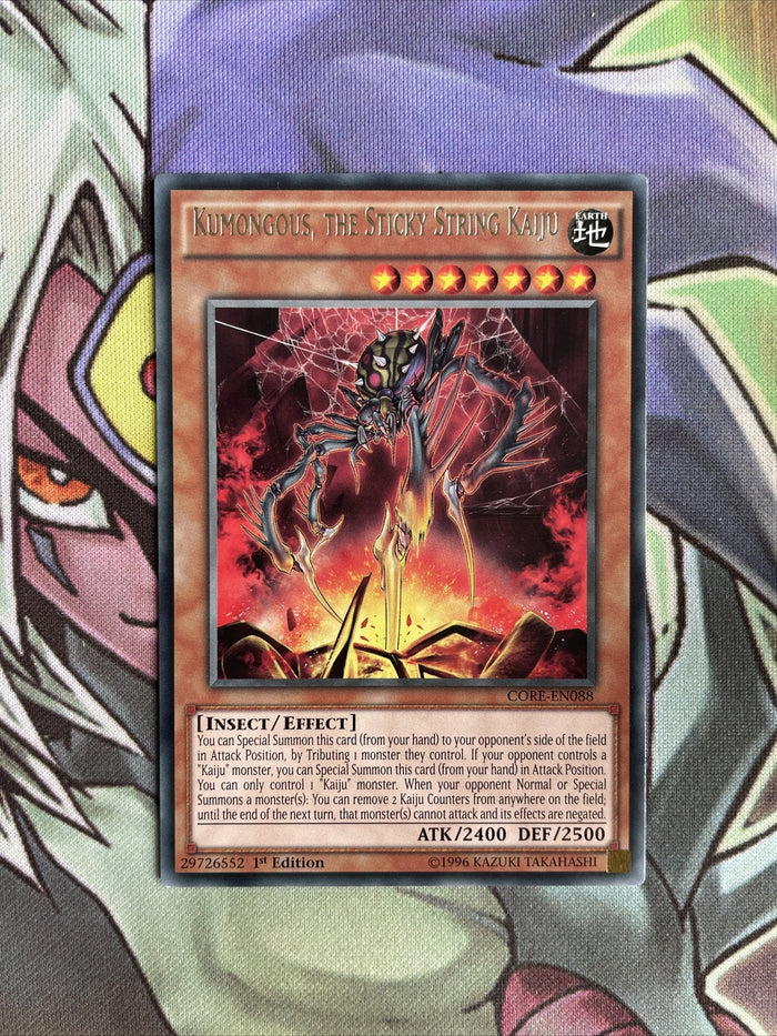 CORE-EN088 Kumongous, The Sticky String Kaiju Rare 1st Ed Near Mint Yugioh Card
