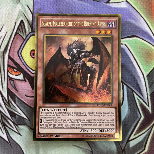 PGL3-EN043 Scarm, Malebrance Of The Burning Abyss Gold Rare 1st Ed NM Yugioh