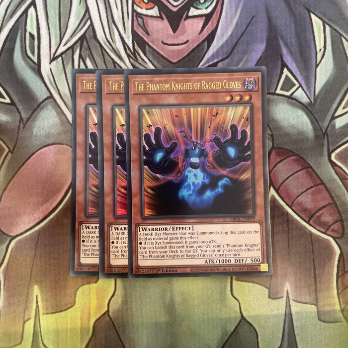 BROL-EN079 x3 The Phantom Knights of Ragged Gloves Ultra Excellent Cond Yugioh
