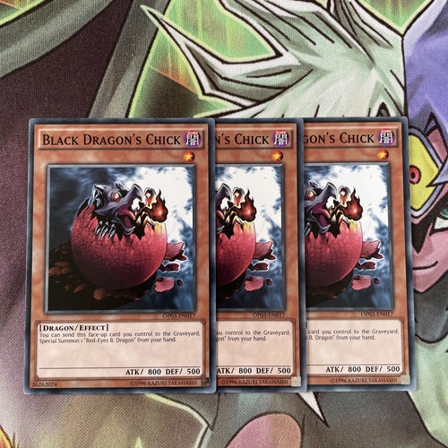 OP03-EN017 Black Dragon's Chick Common Playset x3 Yugioh