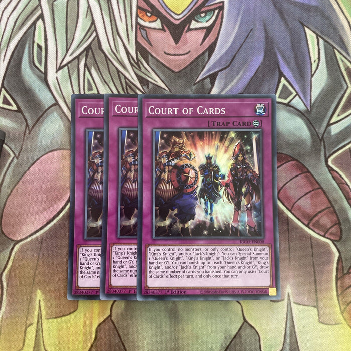 KICO-EN008 x3 Court of Cards Super Rare Excellent Condition Yugioh