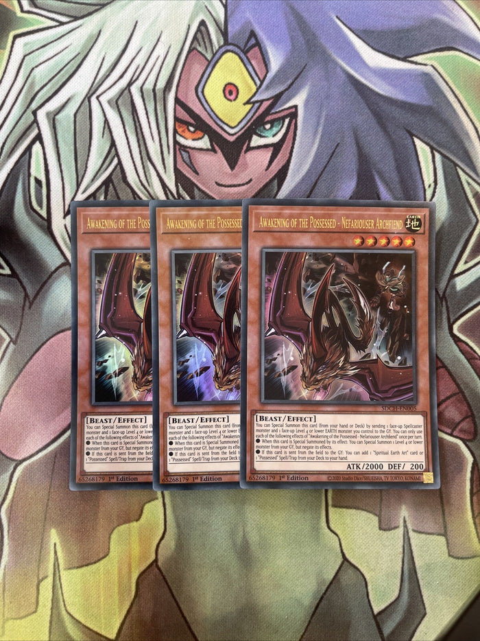 SDCH-EN005 x3 Awakening of the Possessed - Nefariouser Archfiend Ultra Yugiohh