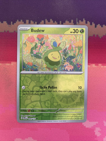Pokemon Card Budew Prismatic Evolutions Reverse Holo 004/131 Near Mint